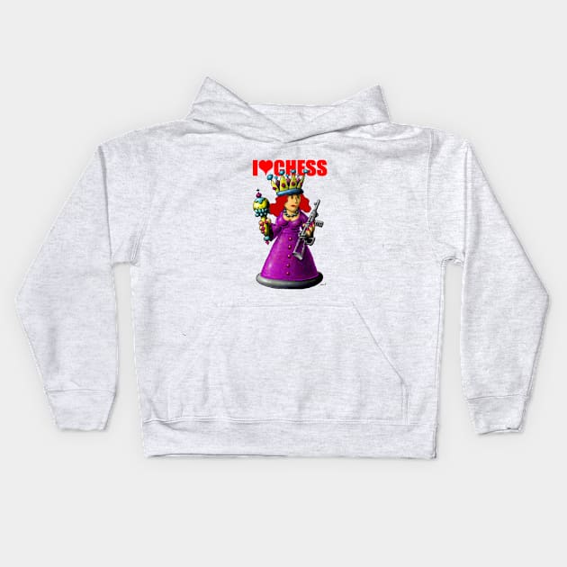 Chess - The Queen Kids Hoodie by JohnT